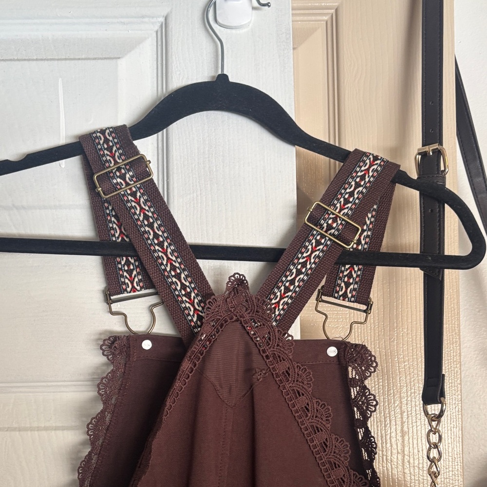 Brown Overalls dress - this was worn once - Picture 8 of 11